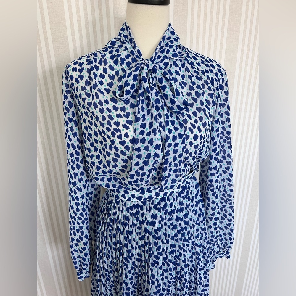 Vintage Givenchy Sport 3 Piece Skirt Set Blue Floral Print Women’s Size 8 - Picture 3 of 11